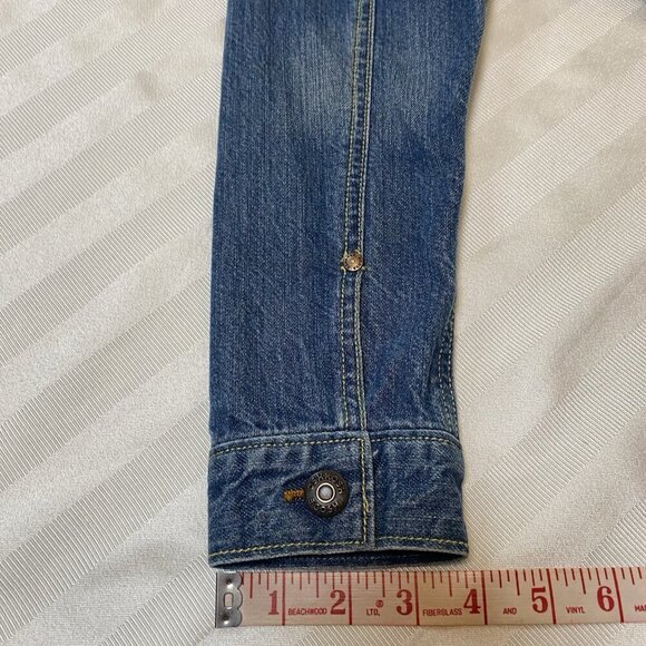 Osh Kosh B’gosh Girls/Boys Denim Jean Trucker Work Wear Snap Front Jacket Sz 10 - Picture 5 of 16